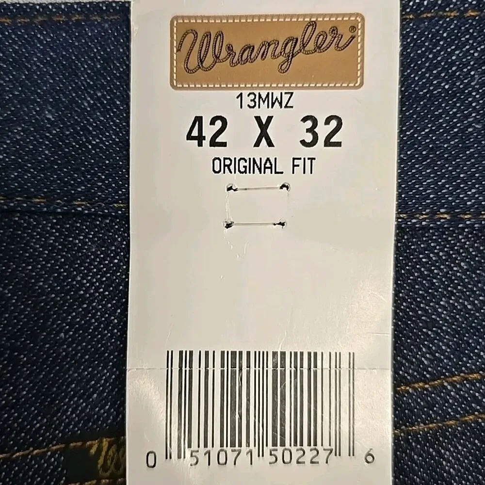 Wrangler Cowboy Cut 13MWZ Original Fit Jeans Rigid Indigo Men's Size 42x32 NWT